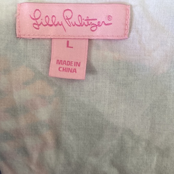 Lilly Pulitzer Hannah Tie Front Keyhole Top in Great Escape Print - L - Picture 9 of 11